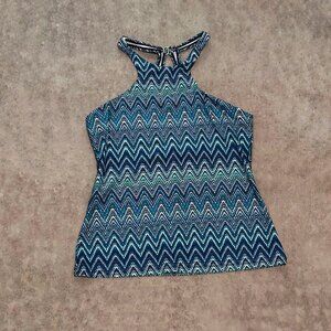 Island Escape High-Neck Zig Zag Tankini Top